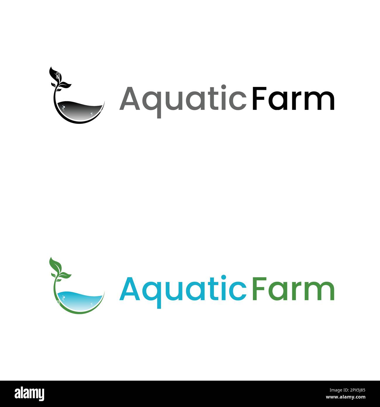 Modèle de logo Aquaponics ou Eco Fish Farm. Logo de la nature sur fond blanc Illustration de Vecteur