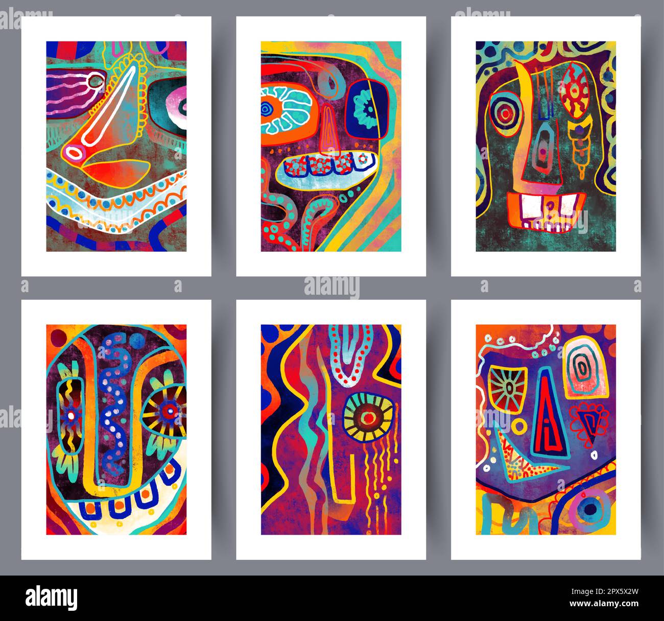 Imprimé art mural abstrait expressionnisme chaos Illustration de Vecteur