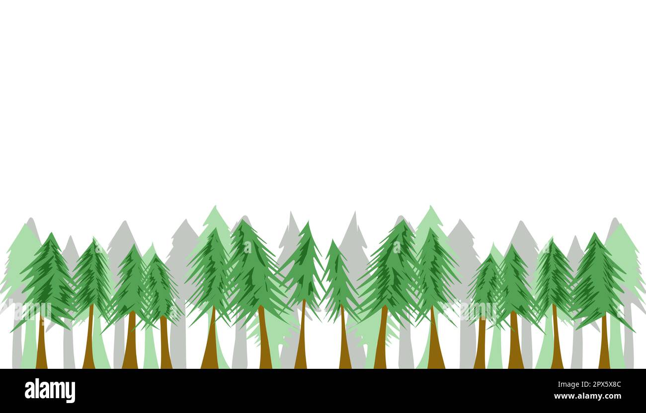 Illustration de fond avec beaucoup de pins. Idéal pour les fonds d'écran, les arrière-plans de sites Web, les couvertures de livres, les cartes de vœux, les cartes d'invitation, affiches, Banque D'Images