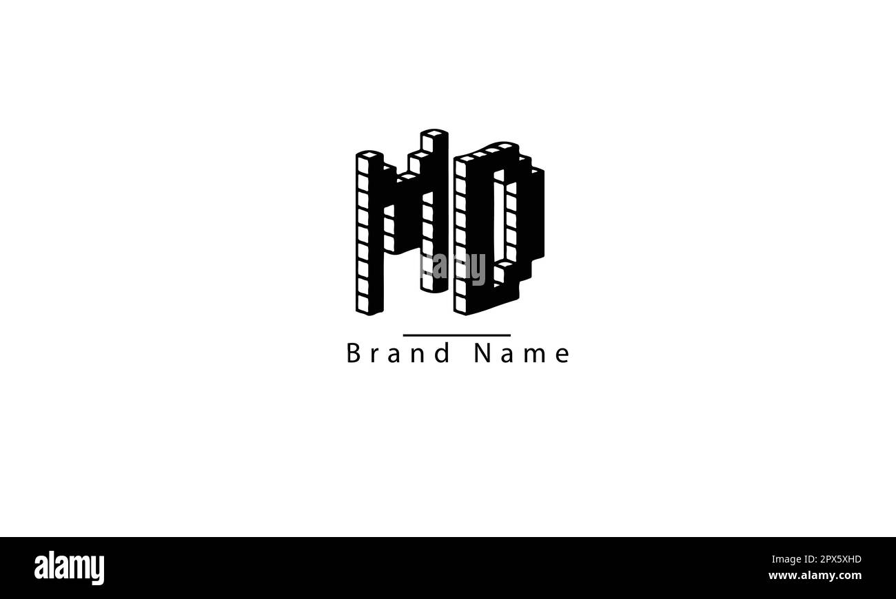 Modèle de monogramme de logo vectoriel abstrait MD DM M D. Illustration de Vecteur