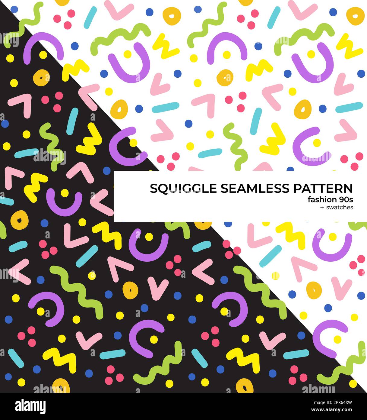 Motif soda Squiggle sans coutures en 90s Illustration de Vecteur