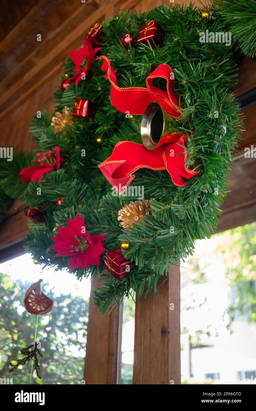 Décorations de Noël et du nouvel an en saison de salutation, photo de stock Banque D'Images