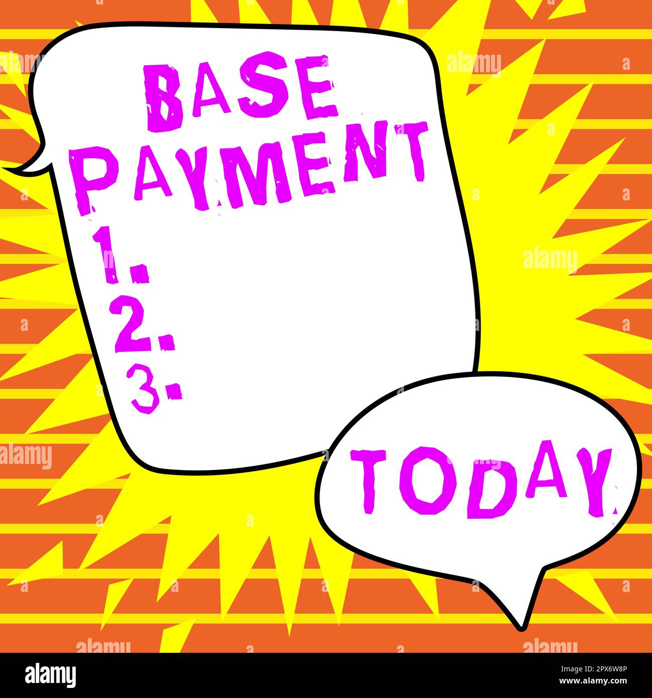 Affiche indiquant le paiement de base, Word pour le montant de la  rémunération pour une période de travail, un poste ou un poste standard  Photo Stock - Alamy