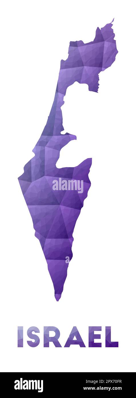 Carte d'Israël. Faible illustration poly du pays. Motif géométrique violet. Illustration de vecteur polygonal. Illustration de Vecteur