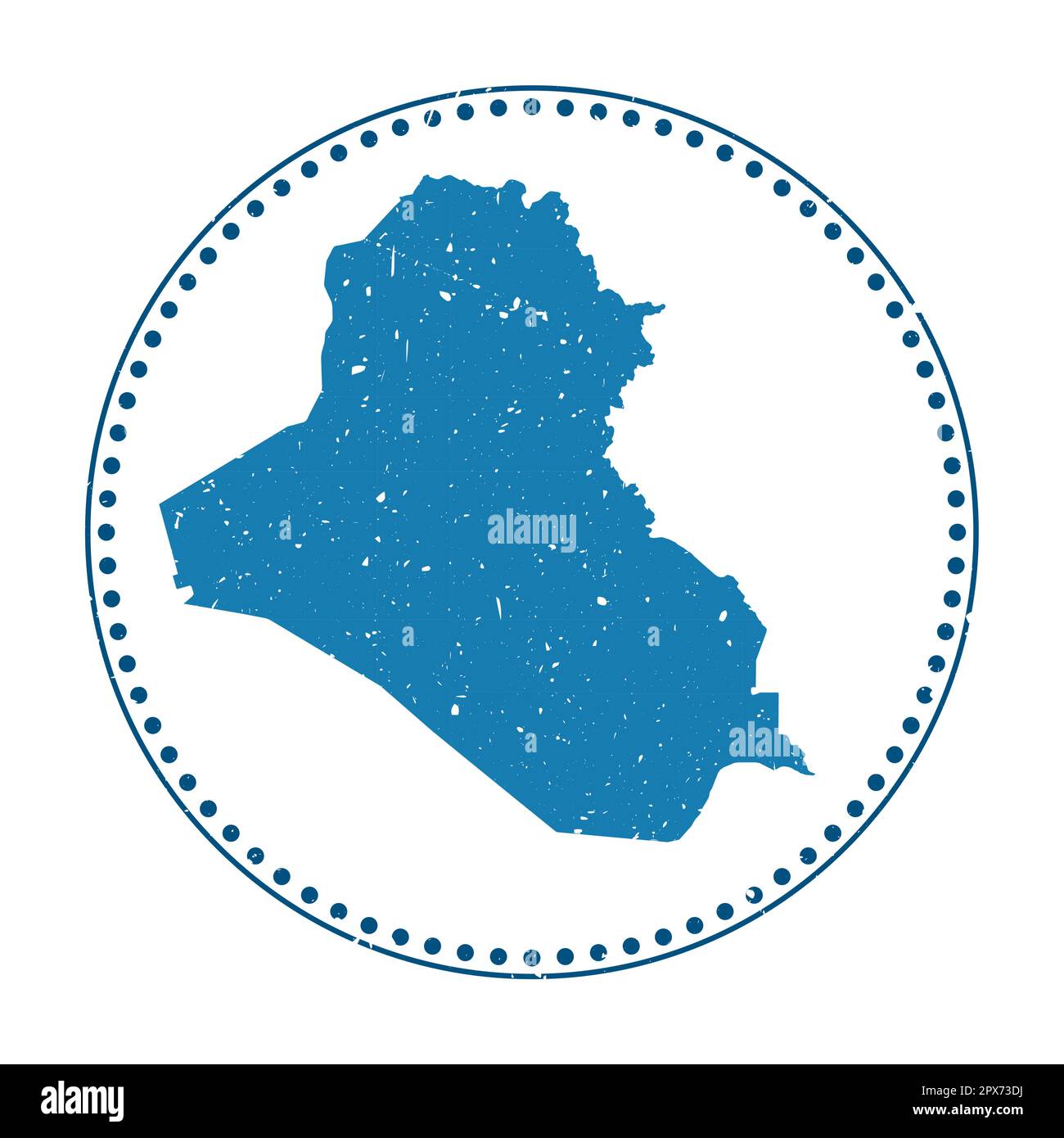 Autocollant de la République d'Iraq. Timbre de voyage en caoutchouc avec carte du pays, illustration vectorielle. Peut être utilisé comme insigne, logotype, étiquette, autocollant ou badge de Illustration de Vecteur