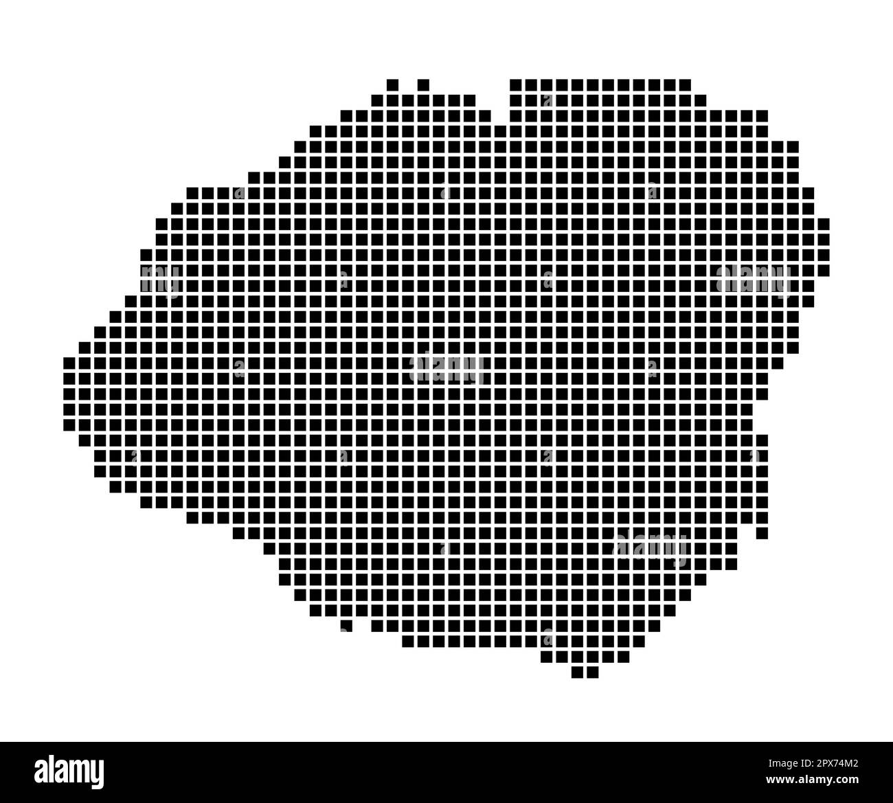 Plan de Kauai. Carte de Kauai en pointillé. Bordures de l'île remplies de rectangles pour votre conception. Illustration vectorielle. Illustration de Vecteur