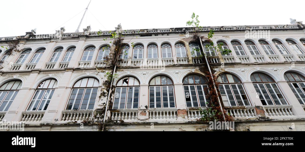 Le bâtiment historique de l'East Asiatic Company avant la rénovation et la restauration. Bangkok, Thaïlande. Banque D'Images