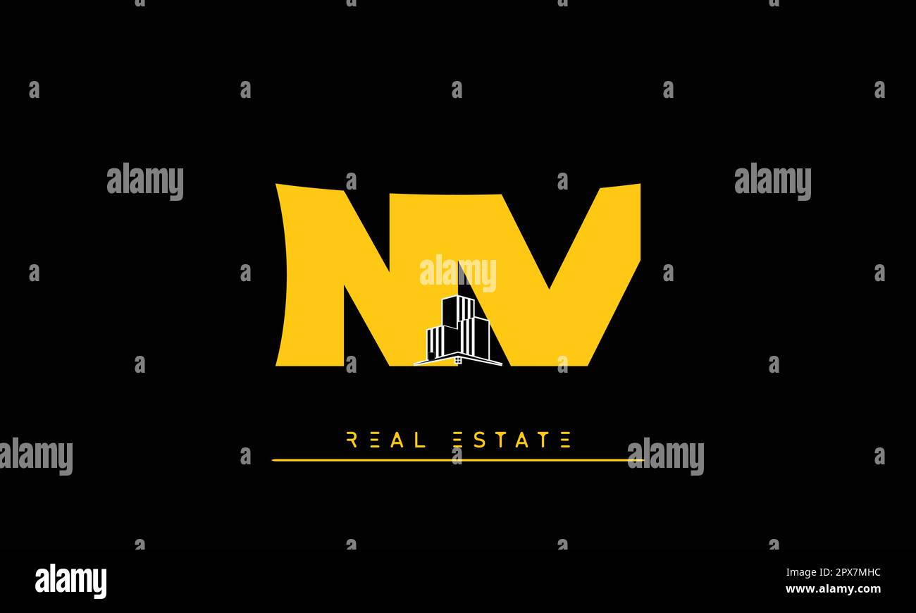 Lettres de vente moderne Creative logo NV , VN Illustration de Vecteur