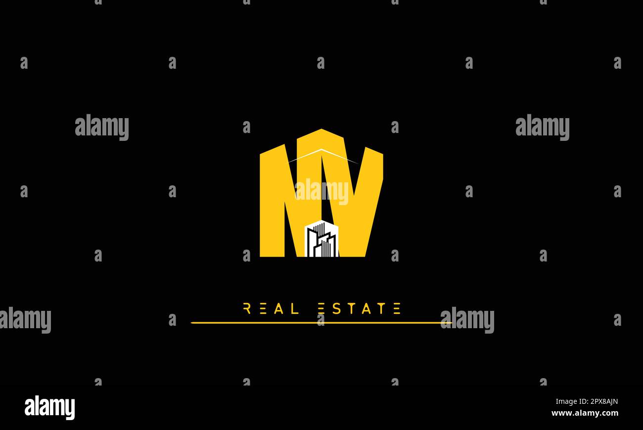 Lettres de vente moderne Creative logo NV , VN Illustration de Vecteur