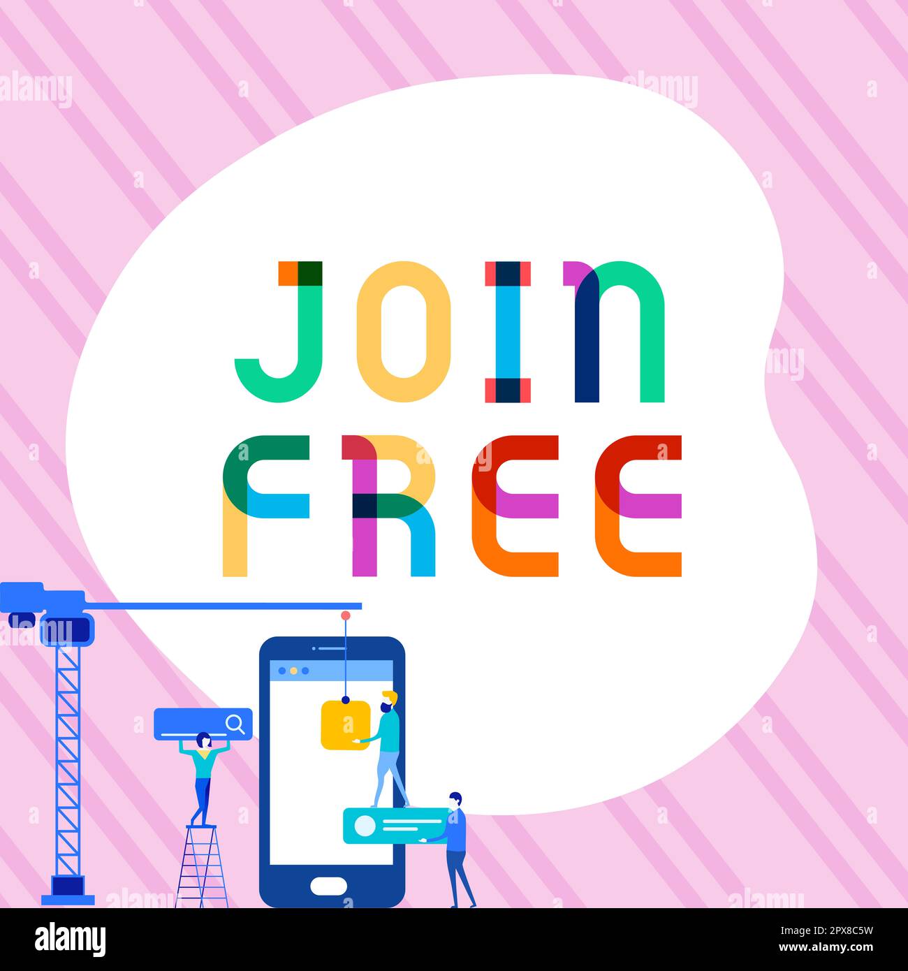 Rédaction affichage de texte Join Free, Business concept acte ou instance de joindre un groupe ou une organisation Banque D'Images