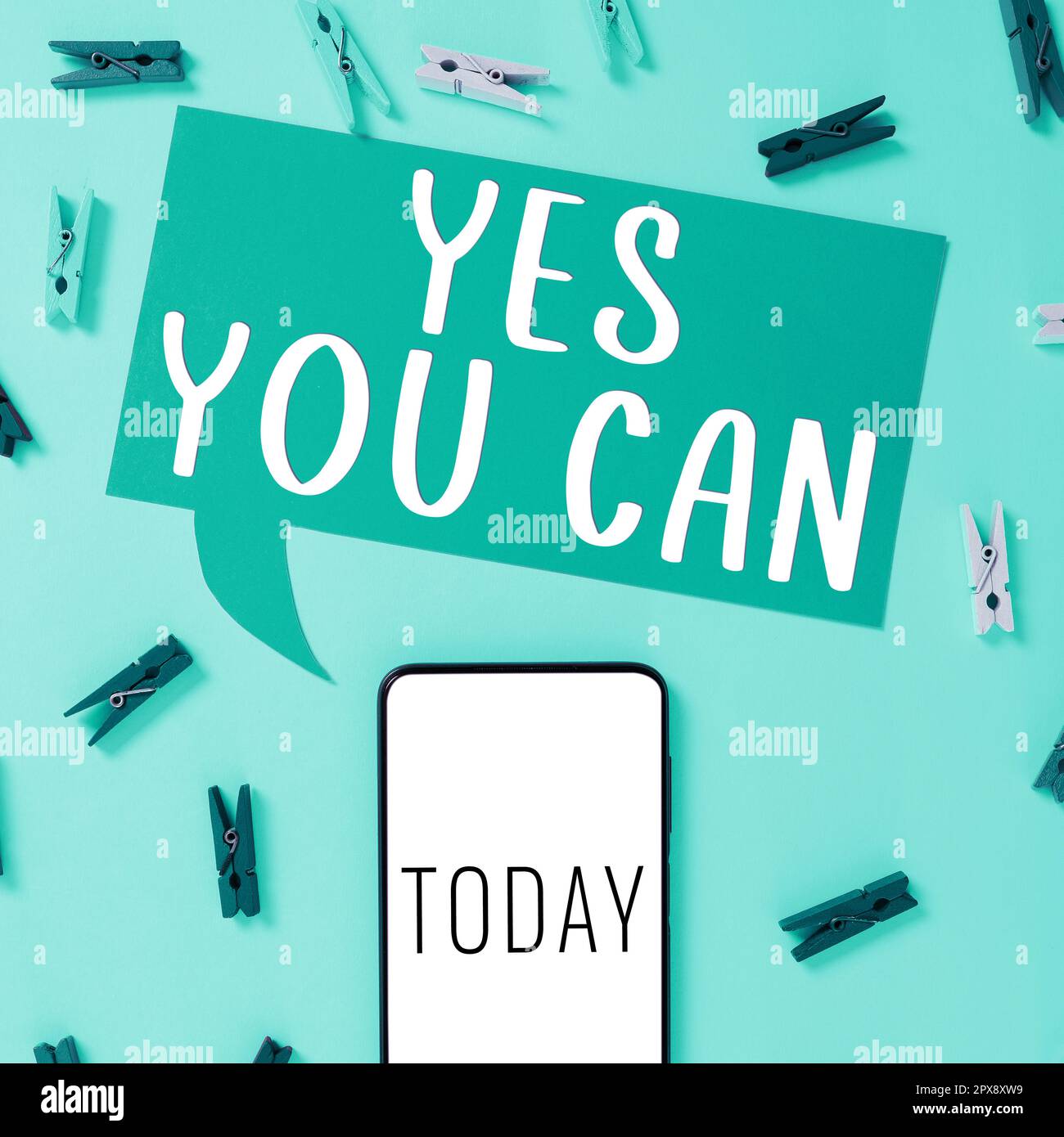 Texte montrant l'inspiration Oui vous pouvez, mot écrit sur l'encouragement à la positivité persuader Dare confiance maintenir Banque D'Images