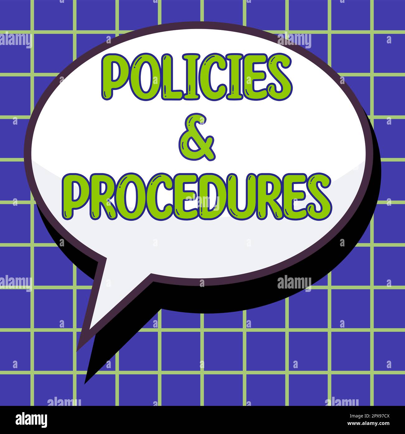 Affiche textuelle montrant les politiques procédures, le mot écrit sur la liste des règles définit les droits du client et de l'acheteur Banque D'Images