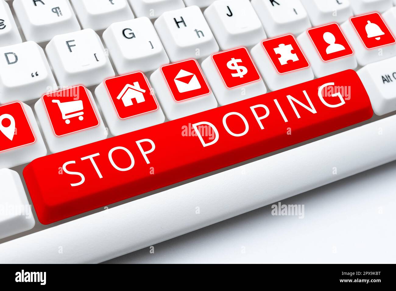 Affichage conceptuel Arrêter le dopage, approche commerciale ne pas utiliser des médicaments interdits pour améliorer la performance sportive Banque D'Images