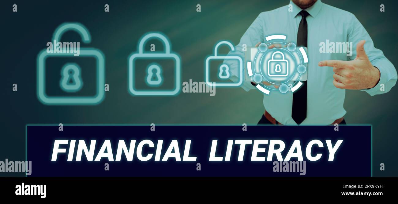 Légende de texte présentant la littératie financière, vue d'ensemble de ...