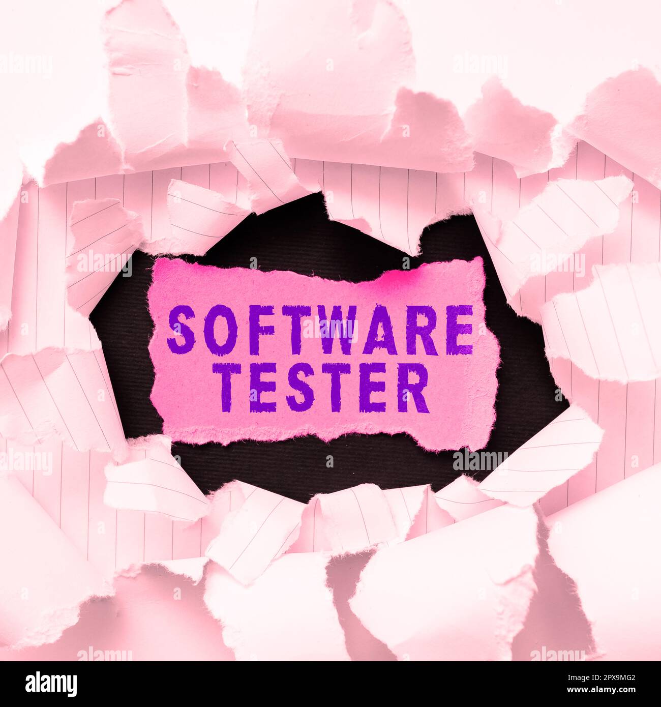 Testeur de logiciel de texte d'écriture manuscrite, présentation de l'entreprise mise en œuvre pour protéger les logiciels contre les attaques malveillantes Banque D'Images