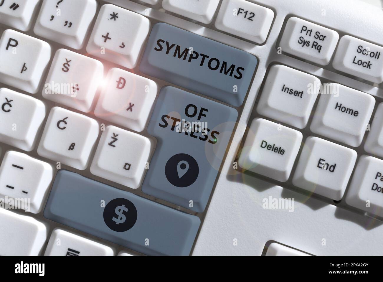 Légende conceptuelle symptômes du stress, concept Internet servant de symptôme ou de signe en particulier de quelque chose de indésirable Banque D'Images