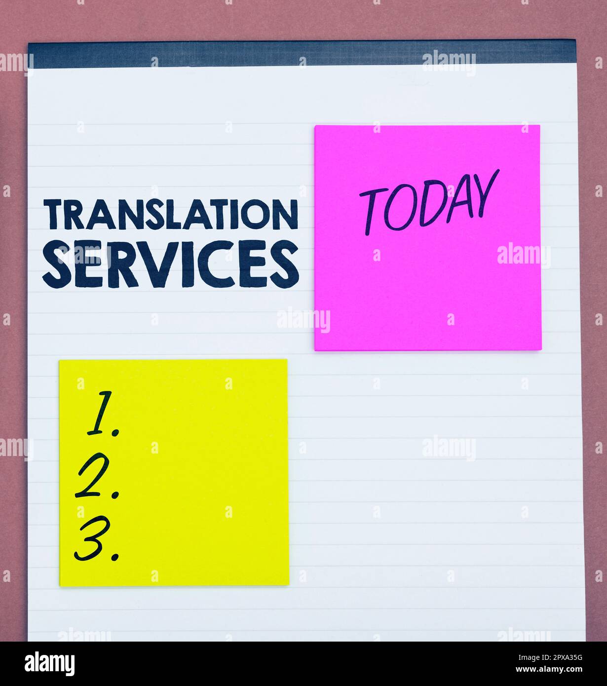 Légende de texte présentant des services de traduction, organisation de photo conceptuelle qui permet aux personnes de traduire des discours Banque D'Images