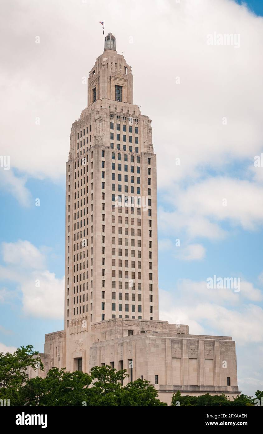 Gratte-ciel du Capitole de l'État de Louisiane à Baton Rouge, Louisiane Banque D'Images