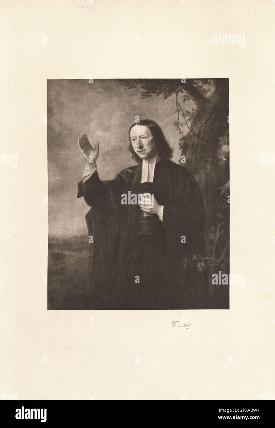 Portrait de John Wesley, 1910 John Wesley (1703 – 1791) était un religieux, théologien et évangéliste anglais, qui était un chef d'un mouvement de renouveau au sein de l'Église d'Angleterre connue sous le nom de méthodisme. Banque D'Images