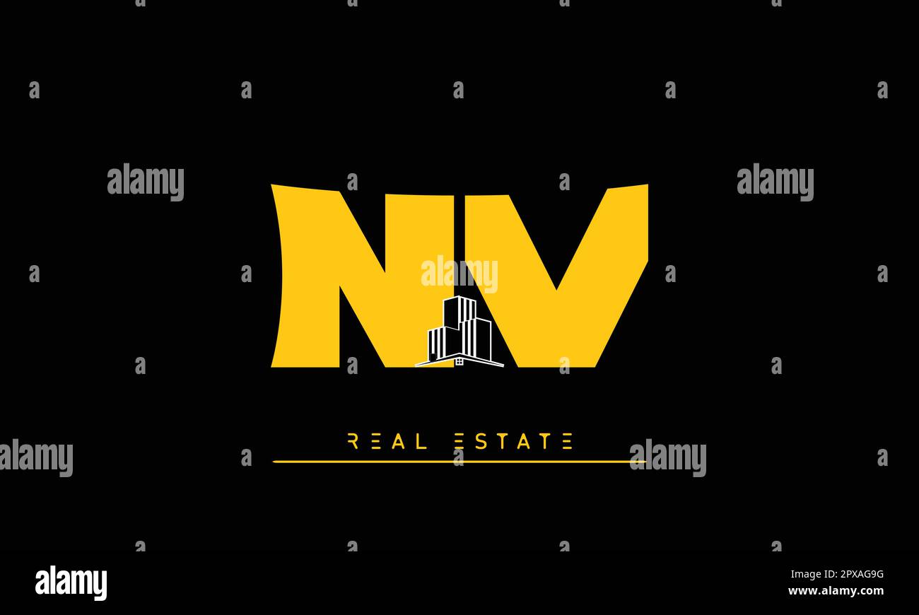 Lettres de vente moderne Creative logo NV , VN Illustration de Vecteur