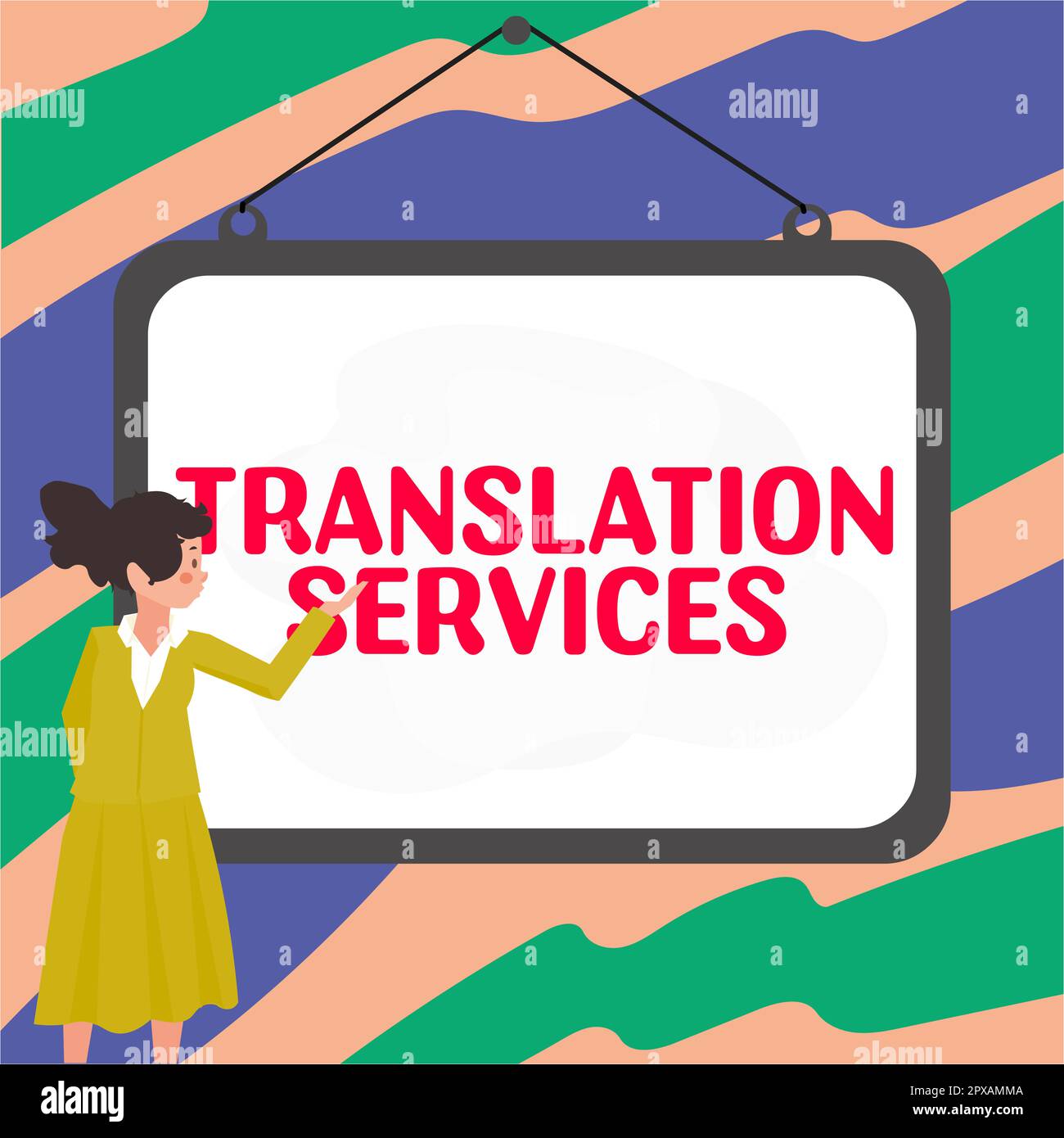 Légende de texte présentant des Services de traduction, Internet concept  organisation qui fournit des personnes pour traduire la parole Photo Stock  - Alamy