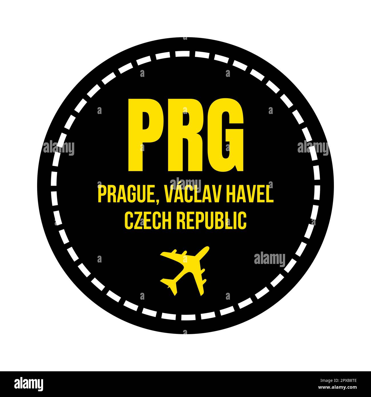 Symbole de l'aéroport de Prague PRG Banque D'Images