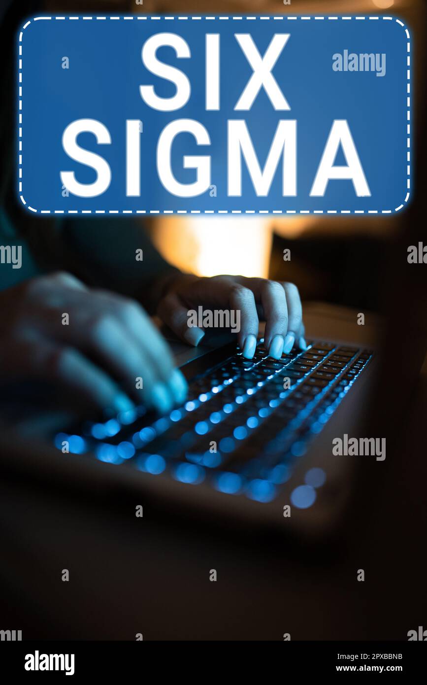 Légende de texte présentant six Sigma, Word pour les techniques de gestion visant à améliorer les processus métier Banque D'Images