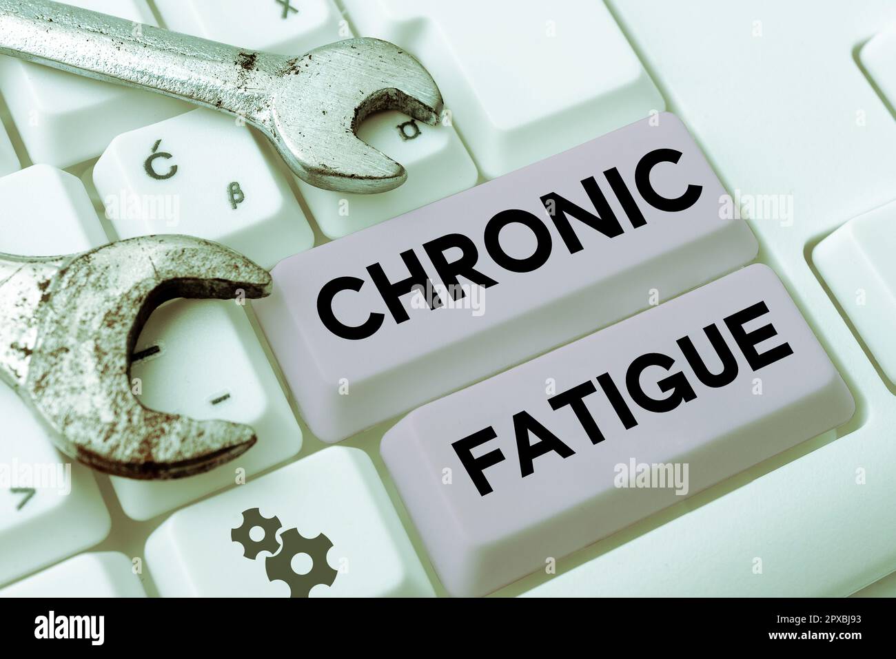 Affichage conceptuel fatigue chronique, mot écrit sur Une maladie ou