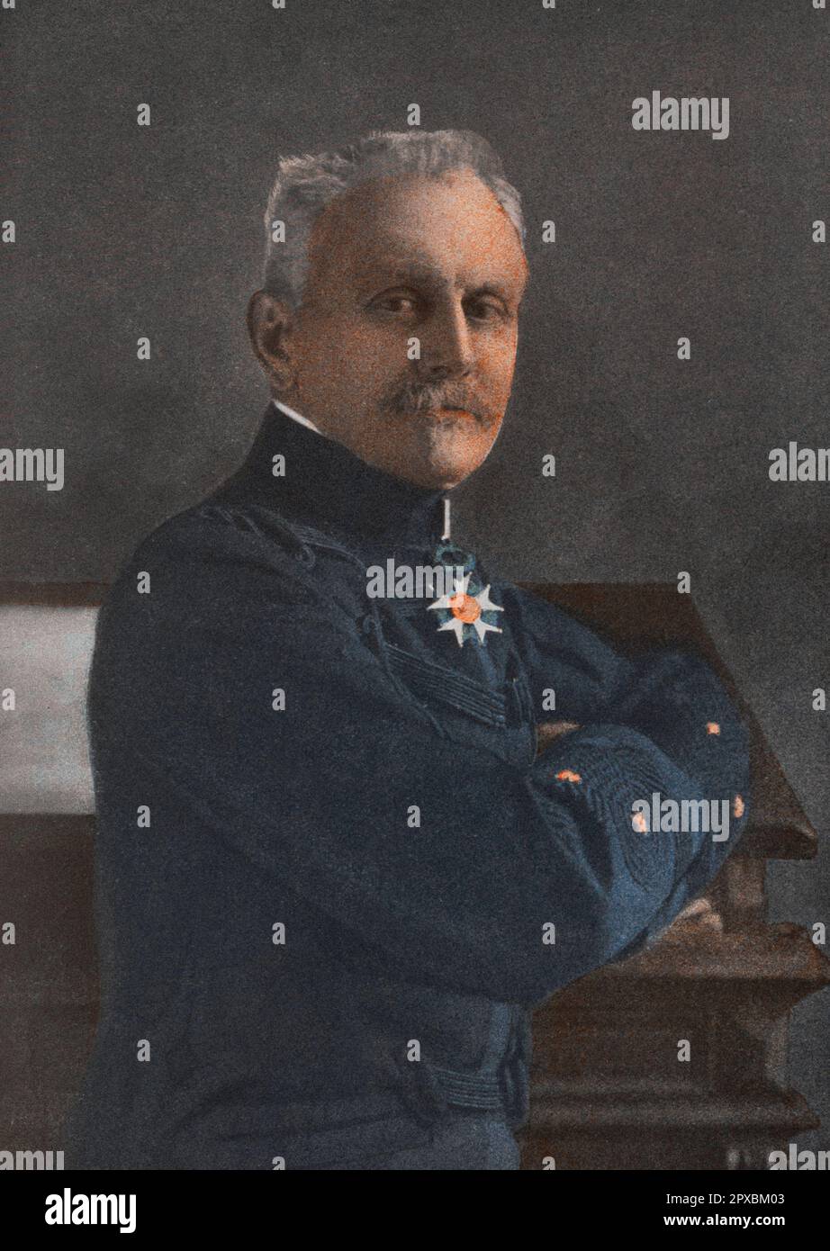 Général français Maunoury. Michel-Joseph Maunoury (1847-1923) était commandant des forces françaises aux premiers jours de la première Guerre mondiale, qui a été élevé à titre posthume à la dignité du maréchal de France. Banque D'Images