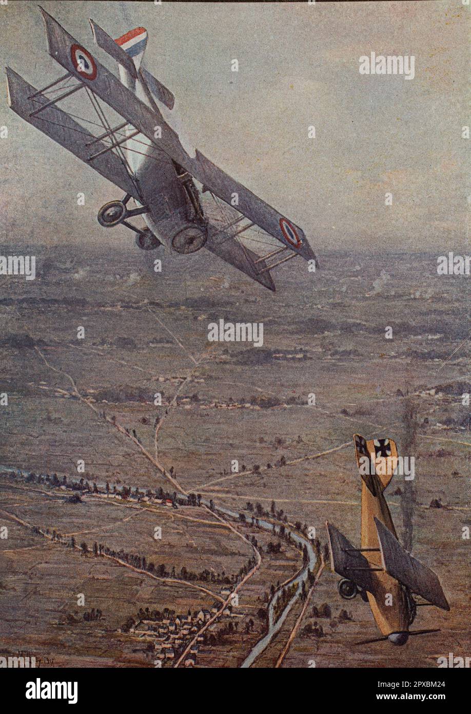 Première Guerre mondiale Une bataille aérienne Banque D'Images