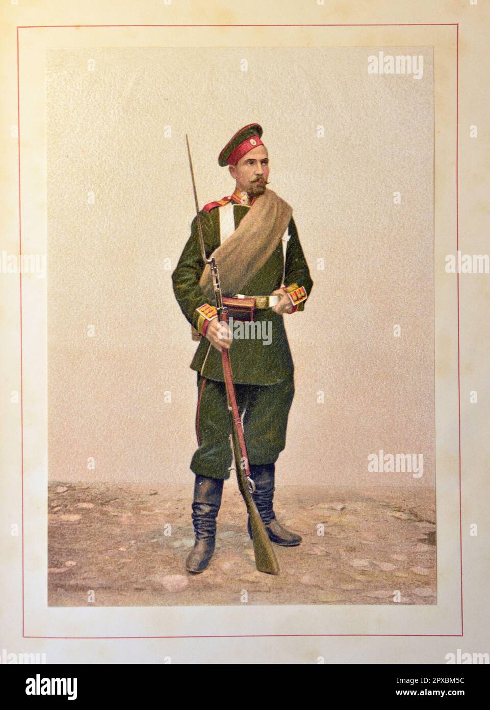 Armée russe impériale. Preobrazhensky Life Guards Regiment. Officier non commissionné en vêtements de campagne le Preobrazhensky Life-Guards Regiment (Preobrazhensky leyb-gvardii polk) était un régiment de la Garde impériale de l'Armée impériale de Russie de 1683 à 1917. Banque D'Images