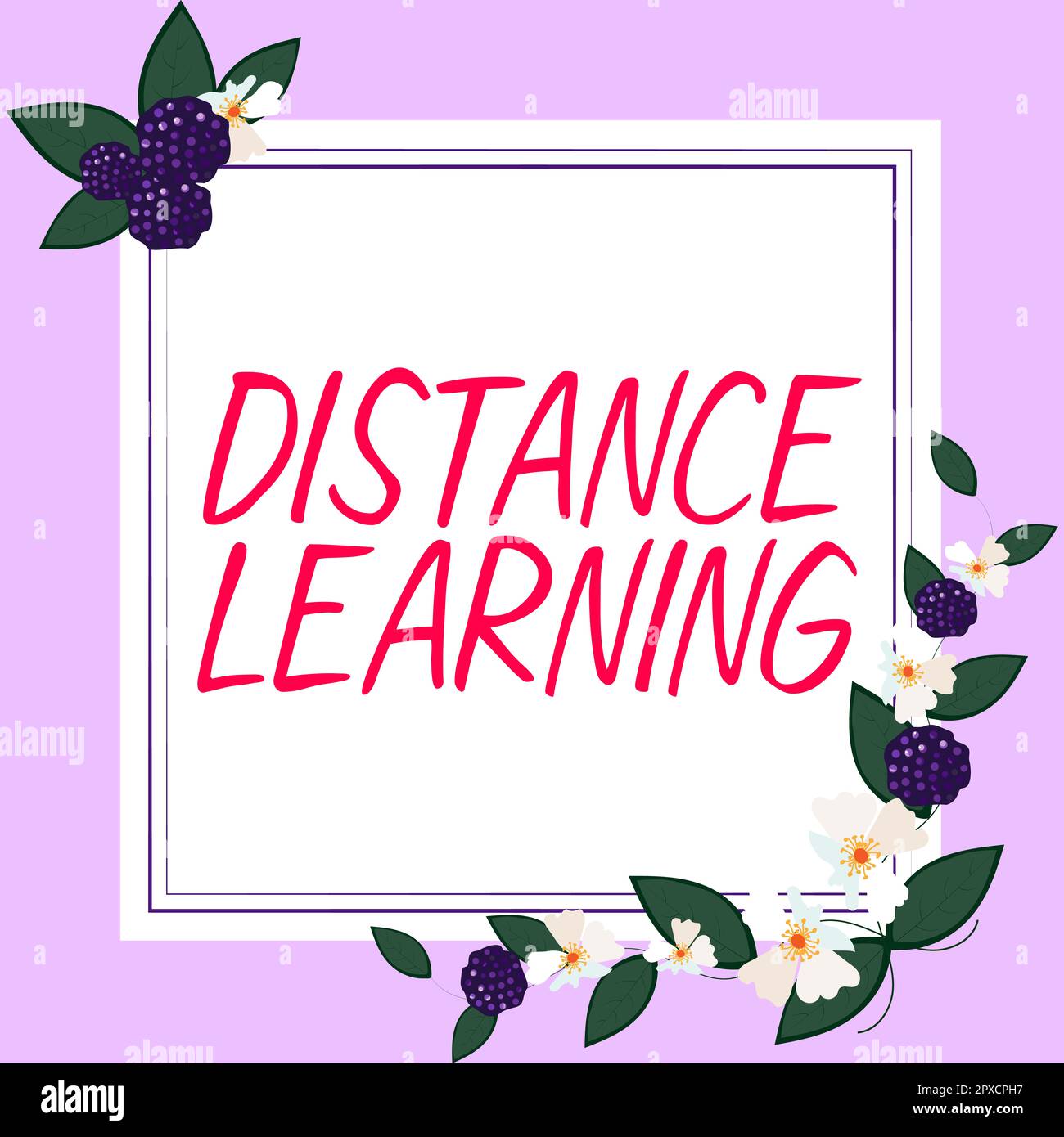 Affiche affichant à distance Learning, Business Idea Educational conférences diffusées sur Internet à distance Banque D'Images