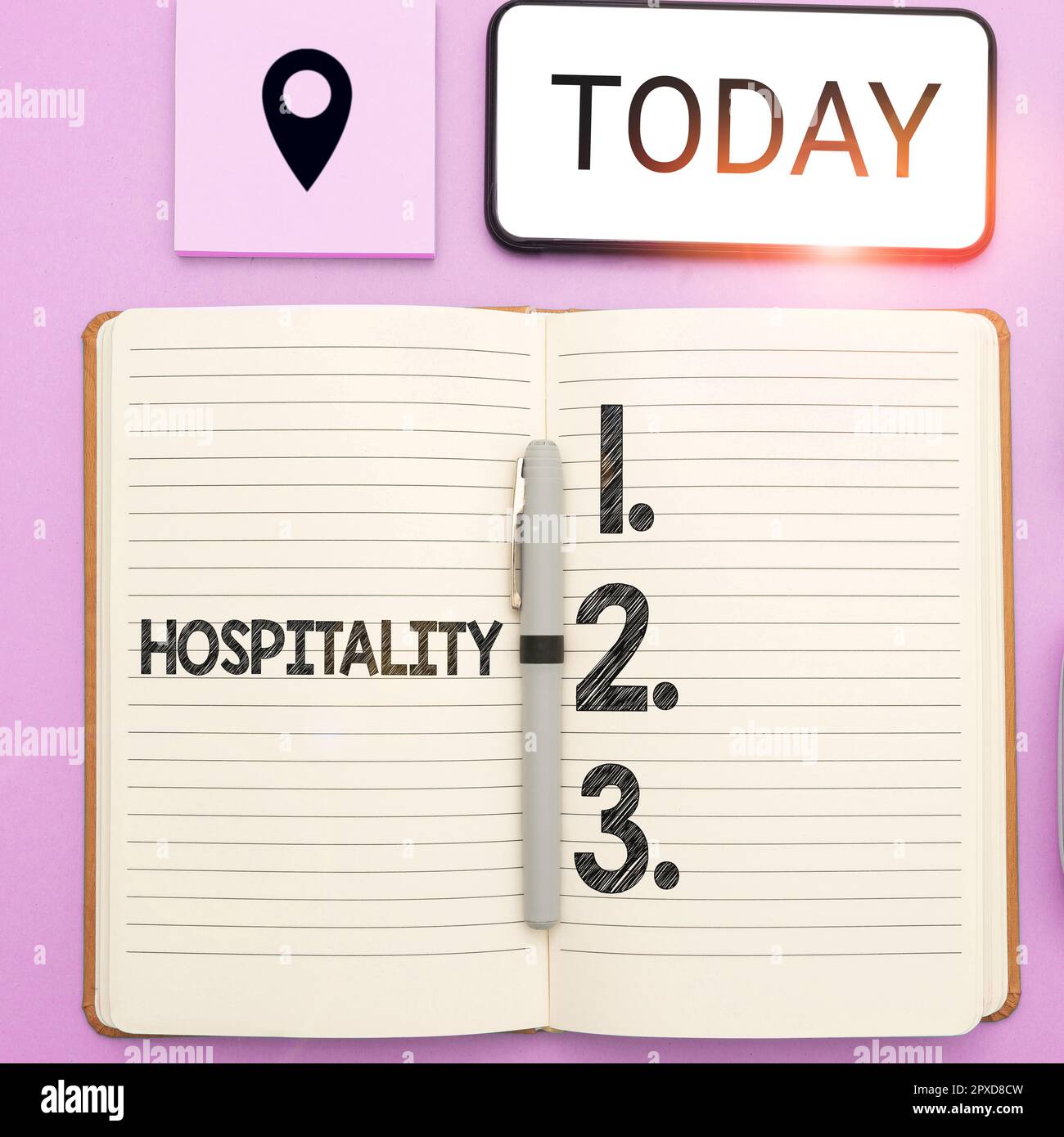 Légende du texte présentant l'hospitalité, mot pour l'accueil