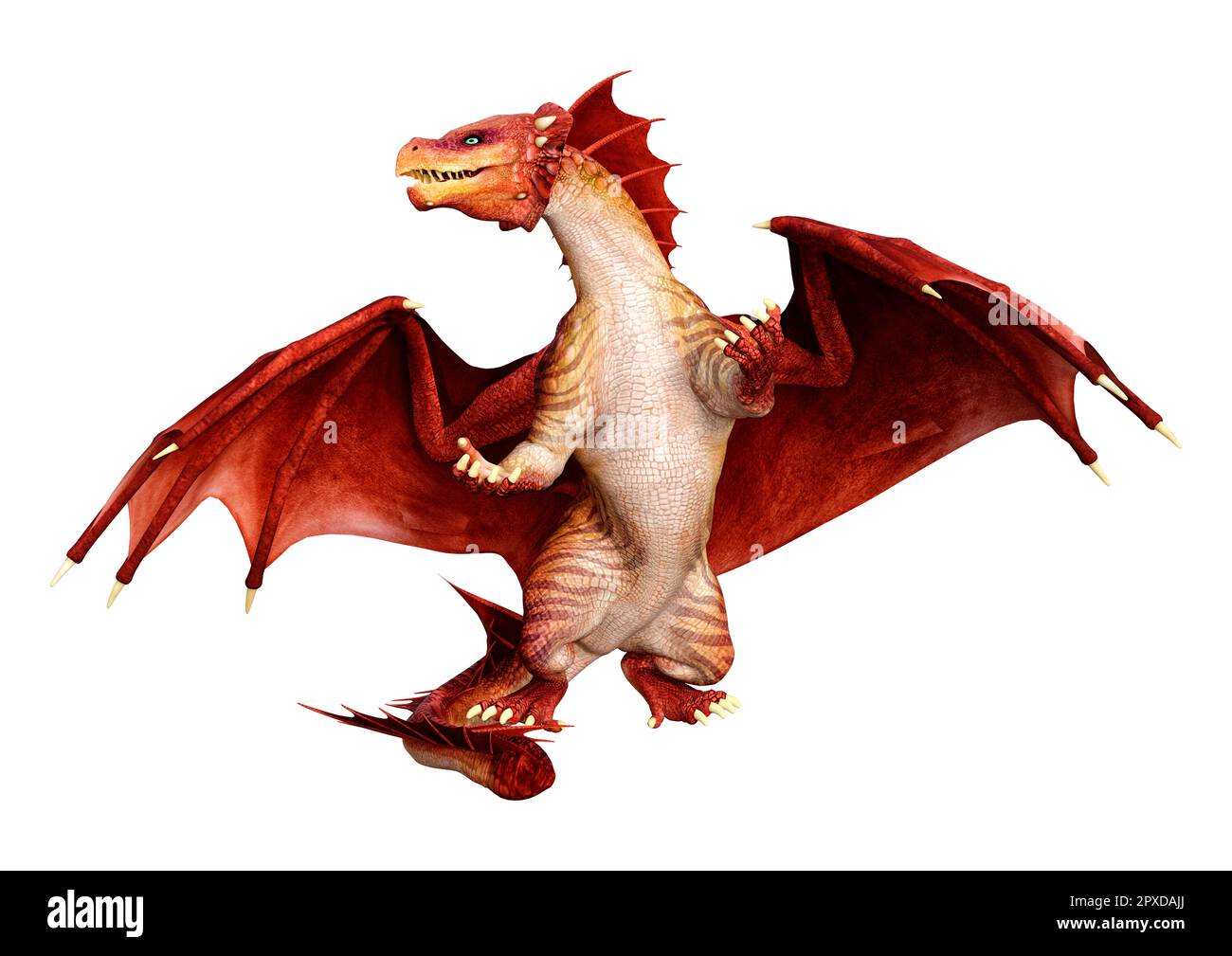 Le rendu 3D d'un dragon fantasy isolé sur fond blanc Banque D'Images