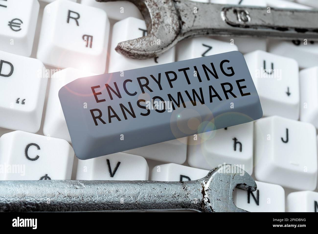 Affichage du panneau crypter ransomware, Business concept Protégez les données confidentielles contre les attaquants ayant accès Banque D'Images