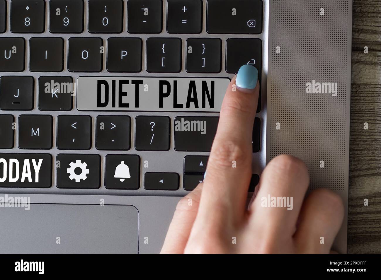 Affiche textuelle montrant le plan de régime alimentaire, concept d'affaires utilisation de l'apport nutritionnel spécifique pour des raisons de gestion de la santé Banque D'Images