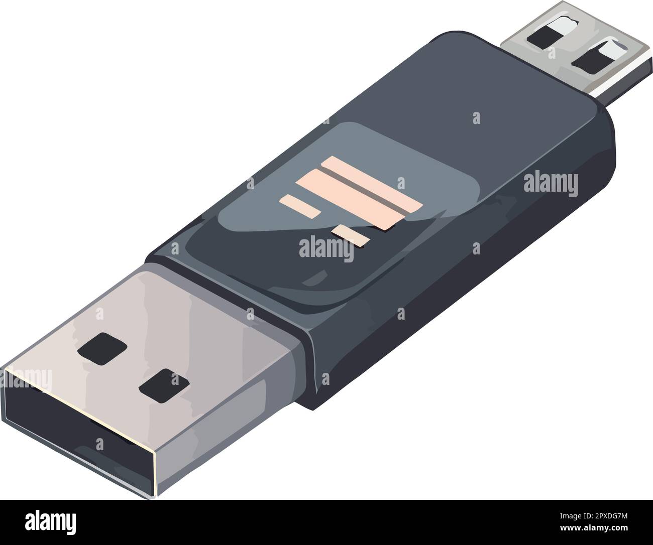La clé USB stocke les mémoires et se connecte à l'ordinateur Image  Vectorielle Stock - Alamy