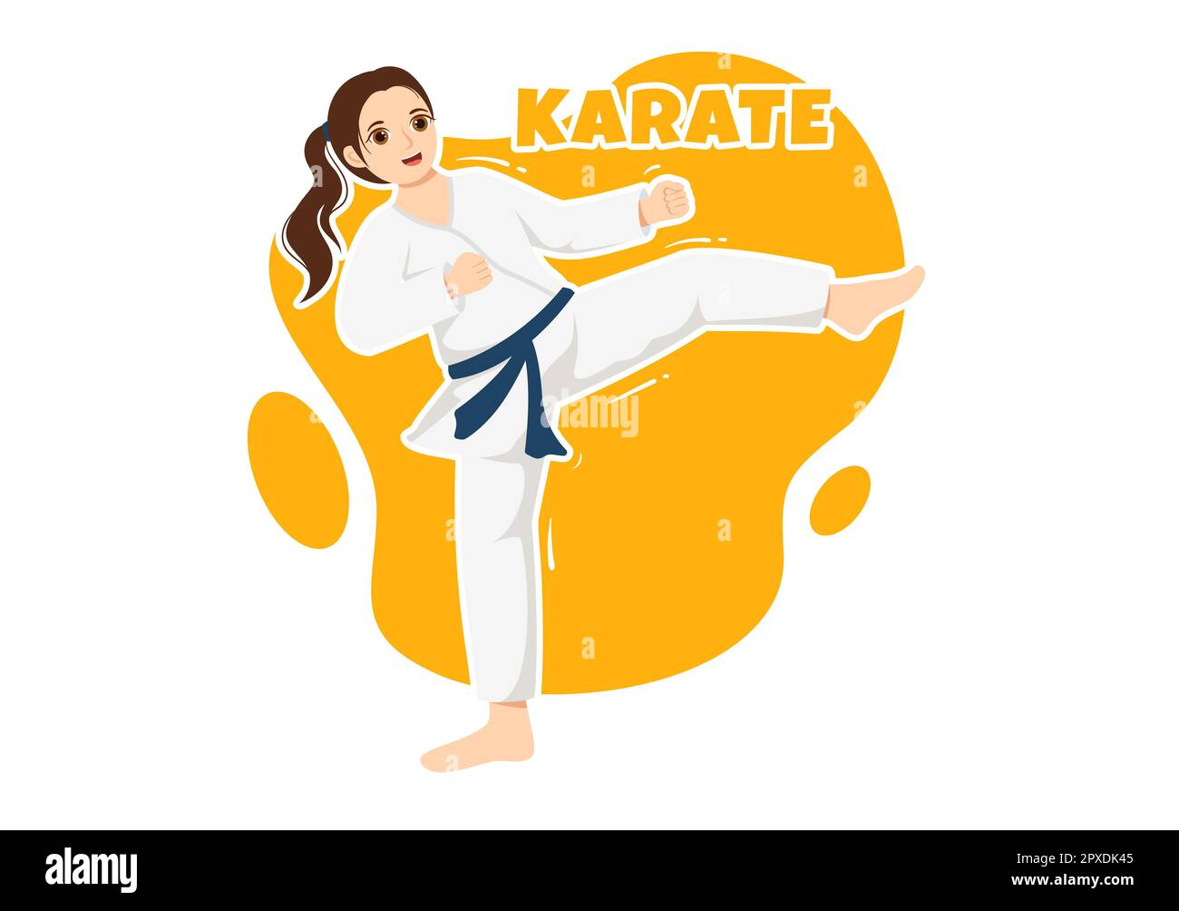 Les gens qui font quelques mouvements de base d'arts martiaux de karaté