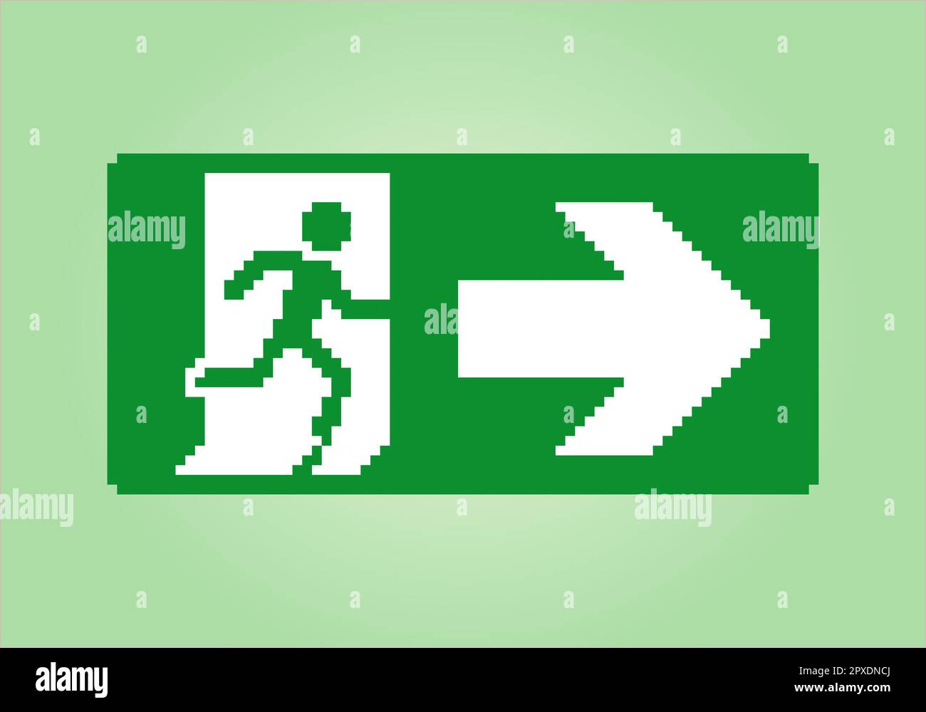 Pixel hors-bord d'urgence. Signe vert des illustrations vectorielles. Illustration de Vecteur