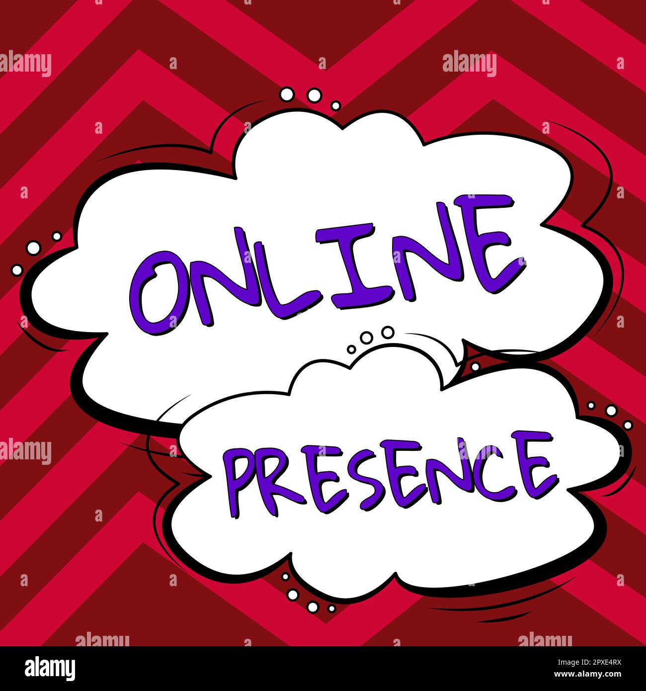 Signe d'écriture à la main présence en ligne, concept Internet existence de quelqu'un qui peut être trouvé par une recherche en ligne Banque D'Images