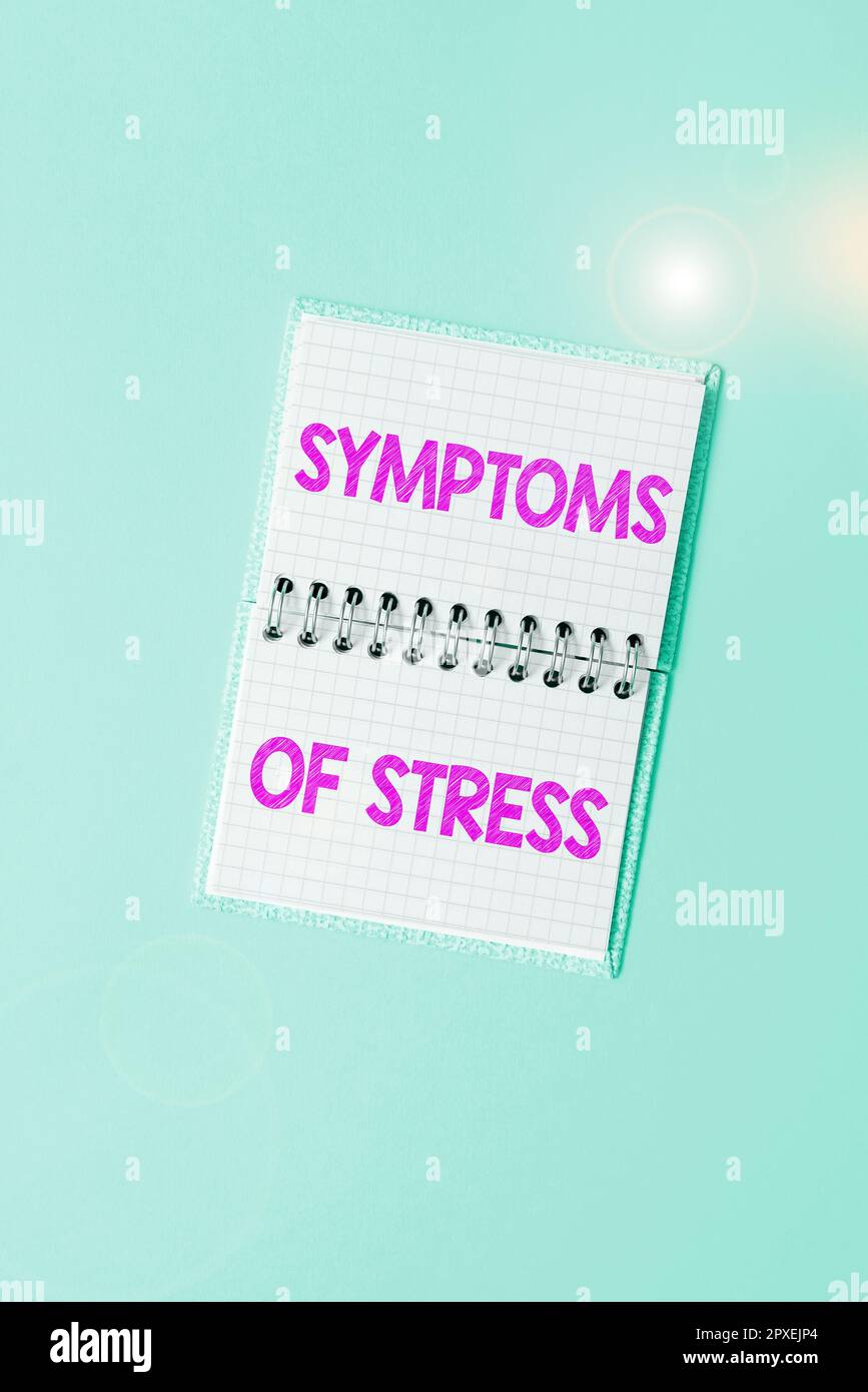 Signe présentant des symptômes de stress, Business vitrine servant de symptôme ou de signe en particulier de quelque chose de indésirable Banque D'Images