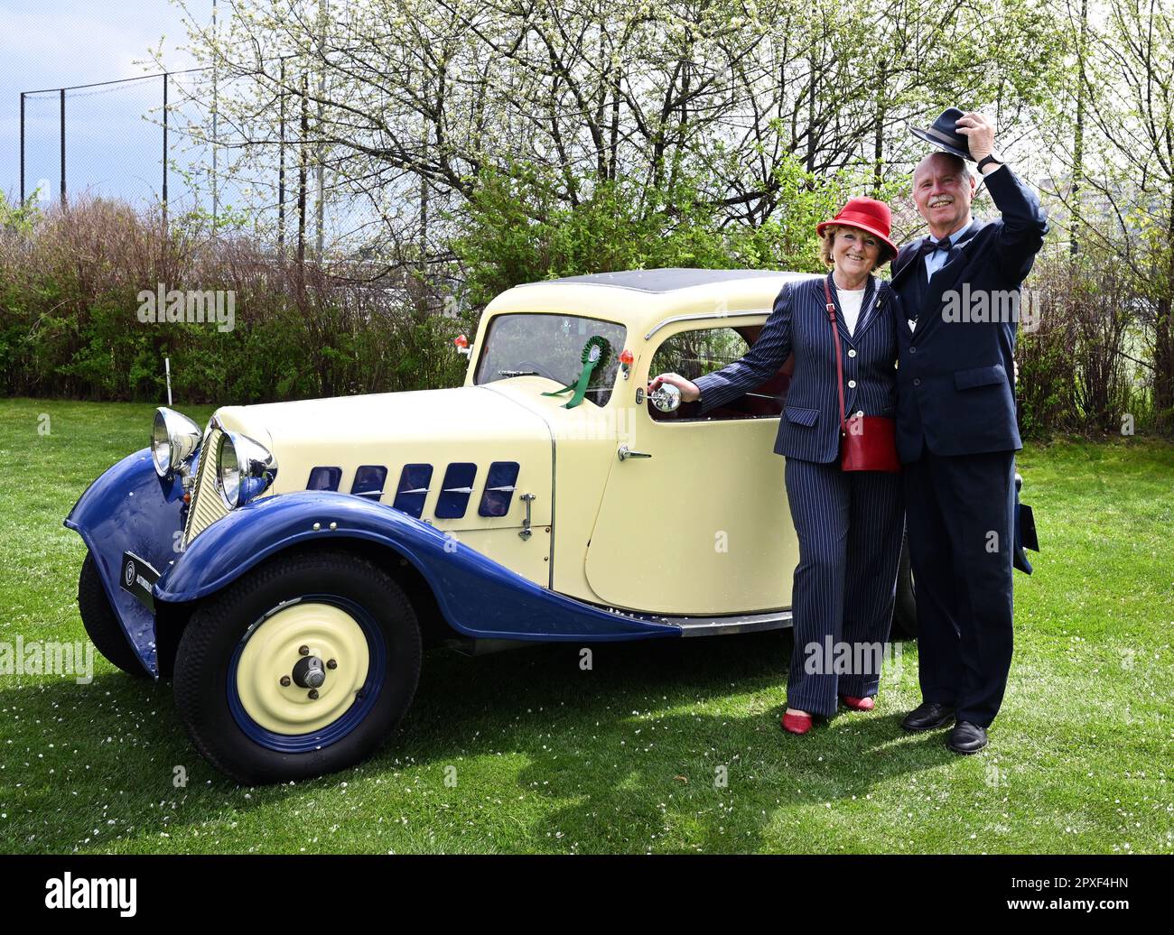 Prague, République tchèque. 29th avril 2023. De rares bijoux automobiles (sélection de voitures de tourisme historiques) brillent à Prague, République tchèque, 29 avril 2023. Photo Zbrojovka Brno Z4 III à partir de l'année 1934. Credit: Michaela Rihova/CTK photo/Alay Live News Banque D'Images