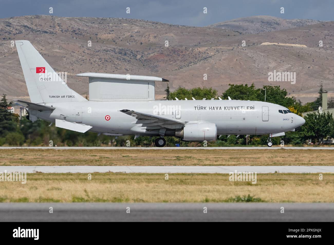 KONYA, TURKIYE - 30 JUIN 2022 : Boeing E-7T de l'Armée de l'Air turque Peace Eagle (33963) en train de rouler à l'aéroport de Konya pendant l'exercice de l'Armée de l'Air d'Anatolie Banque D'Images