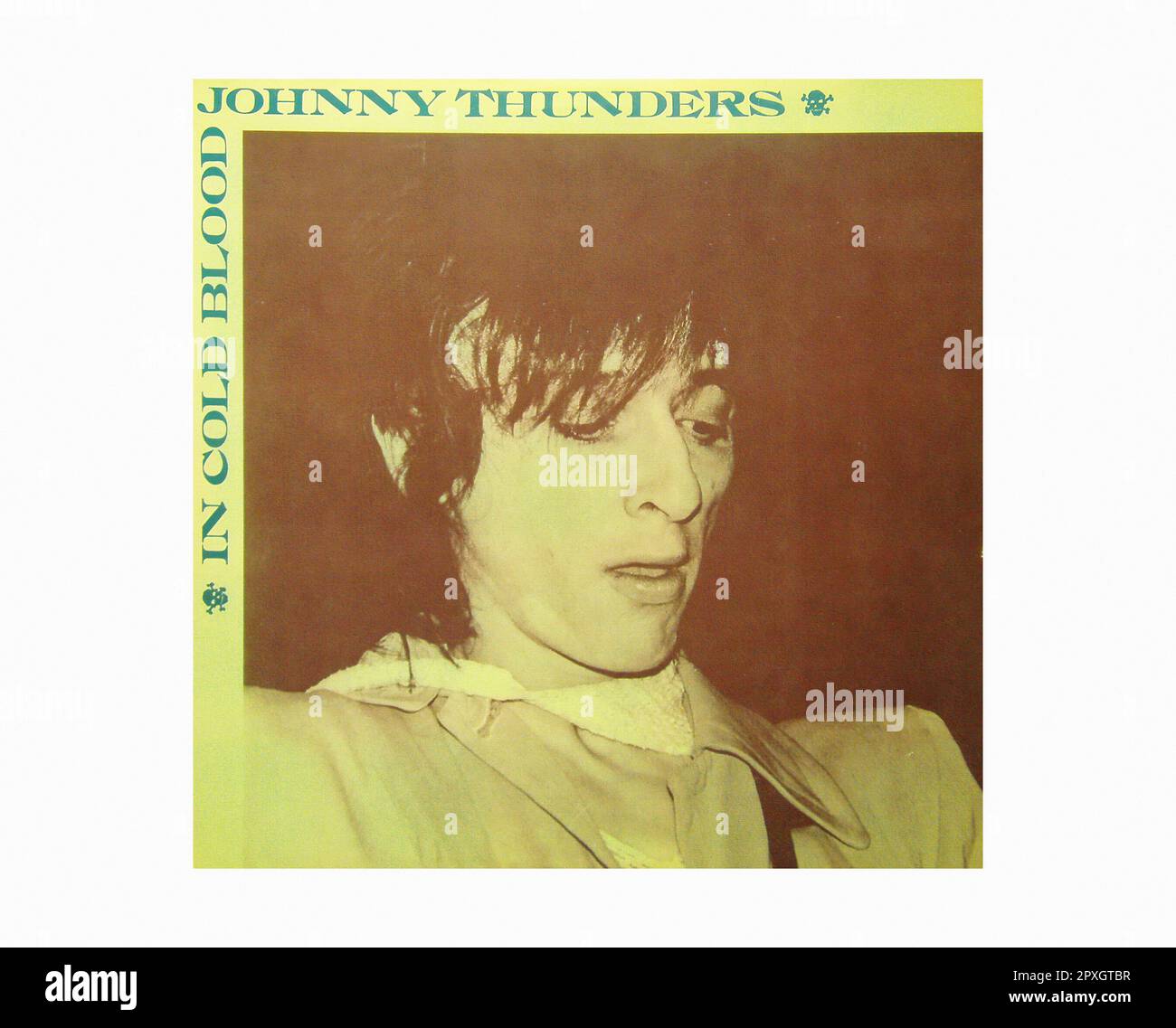 Johnny thunders - dans le sang froid [1983] - Vintage Vinyl Record Sleeve Banque D'Images