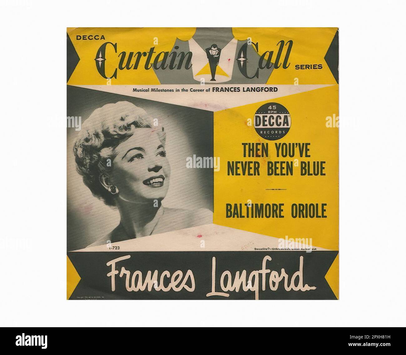 Langford Frances - 1954 02 A - Vintage 45 R.P.M Music Vinyl Record Banque D'Images