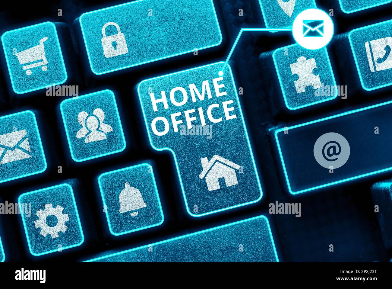 Texte montrant inspiration Home Office, Word écrit sur l'espace désigné dans la résidence d'une personne pour les affaires officielles Banque D'Images