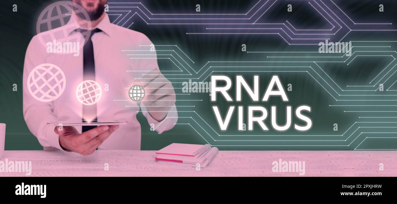 Légende du texte présentant le virus de l'ARN, mot pour un virus les