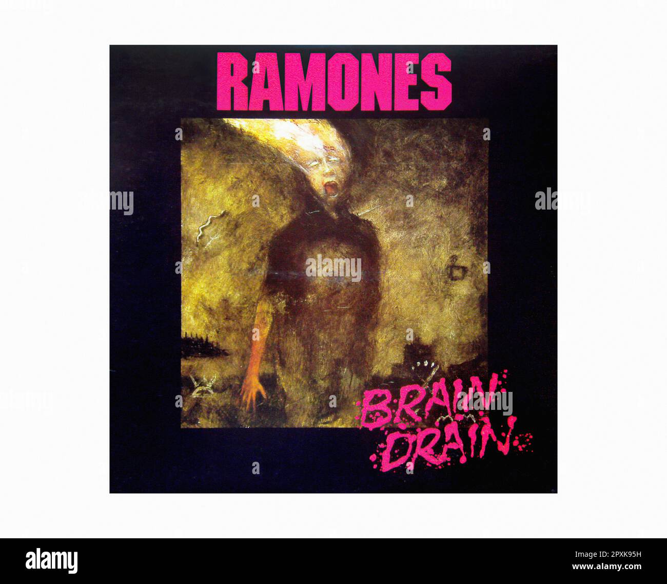 Ramones - Brain Drain [1989] - Vintage Vinyl Record Sleeve Banque D'Images