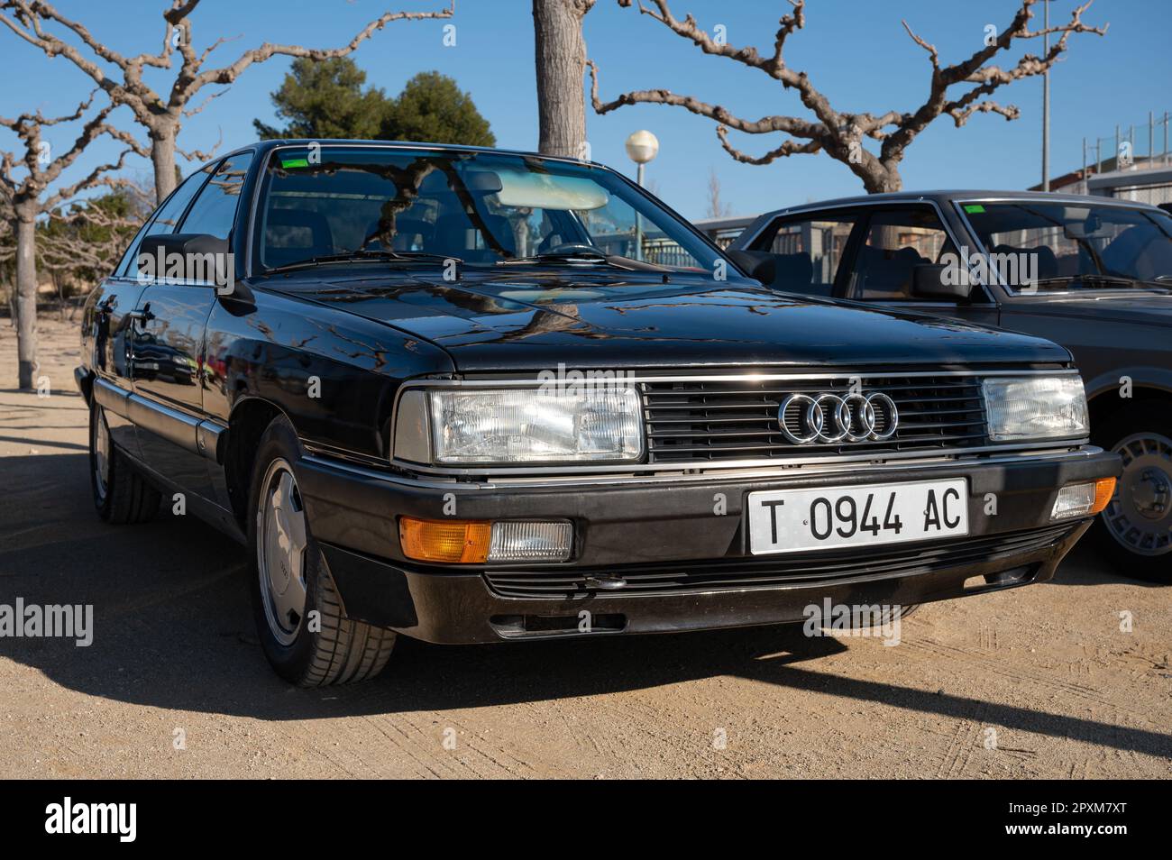 Détail d'une voiture allemande classique, c'est une Audi 200 Turbo Banque D'Images