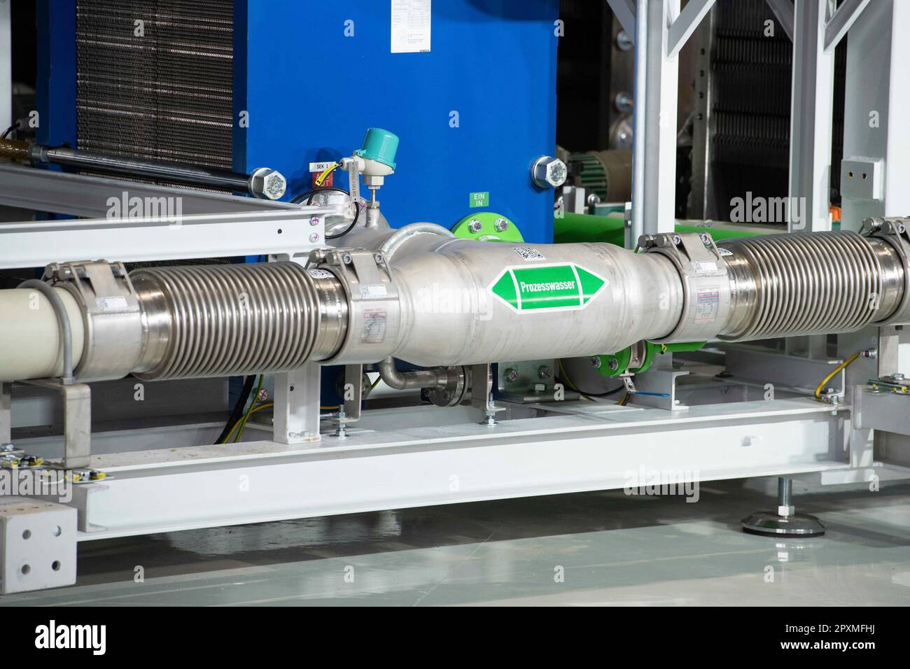 Site de production d'hydrogène vert, détail, général, caractéristique, motif de bordure, Photo symbolique visite du Président fédéral Frank Walter Steinmeier à Air liquide à Oberhausen, 2 mai 2023. Banque D'Images